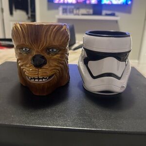 Star Wars Chewbacca Brown and Stormtrooper Black & White Mug Set1plastic1ceramic